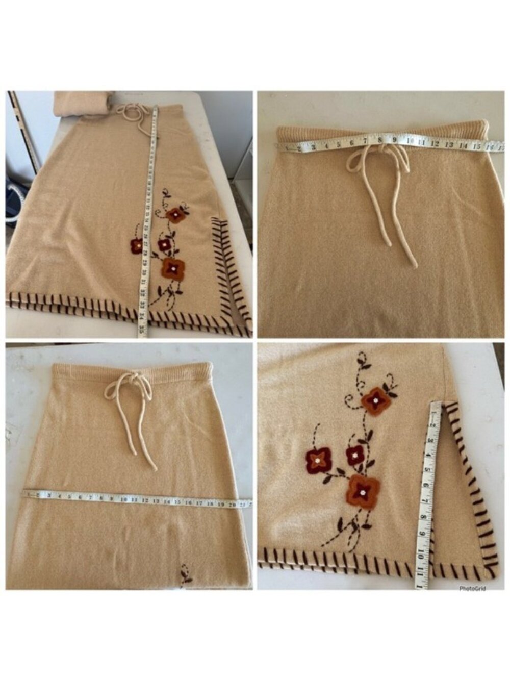 Rene Derhy Collection Angora Wool embroidered with Pearl stone Sweater Skirt Set - Picture 11 of 15